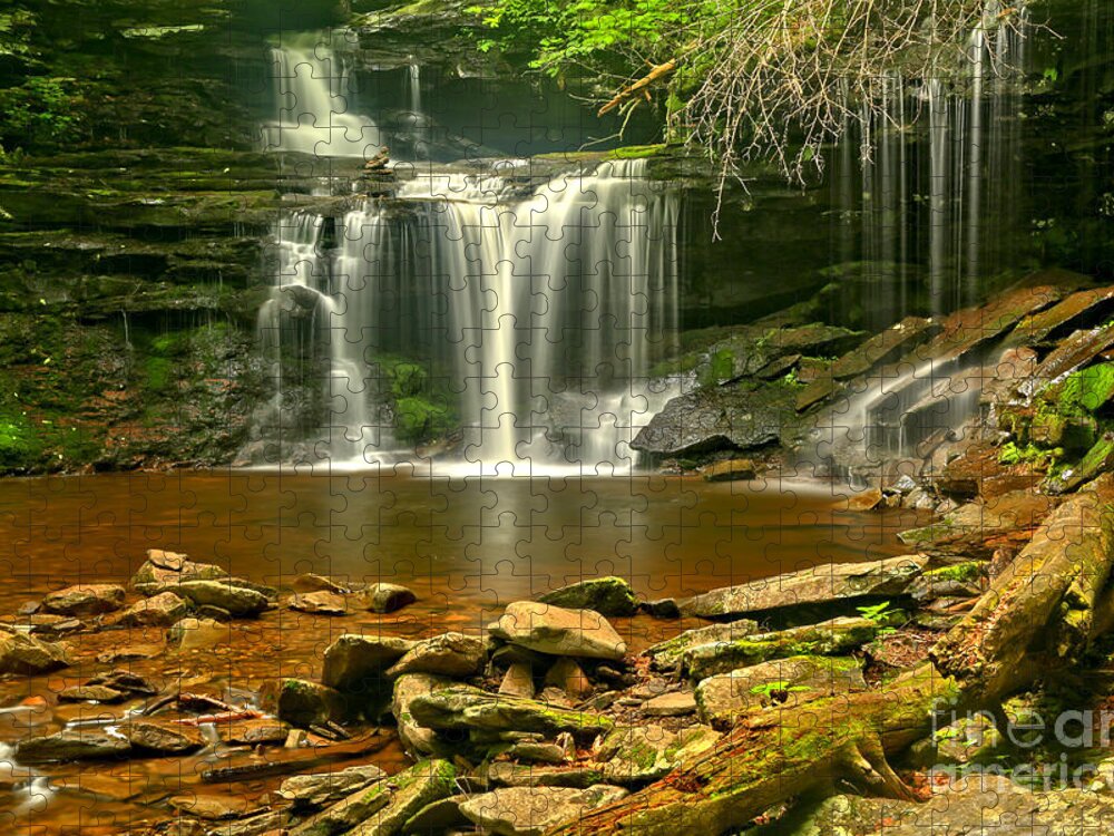 Rb Ricketts Jigsaw Puzzle featuring the photograph Ricketts Glen R B Ricketts Falls by Adam Jewell