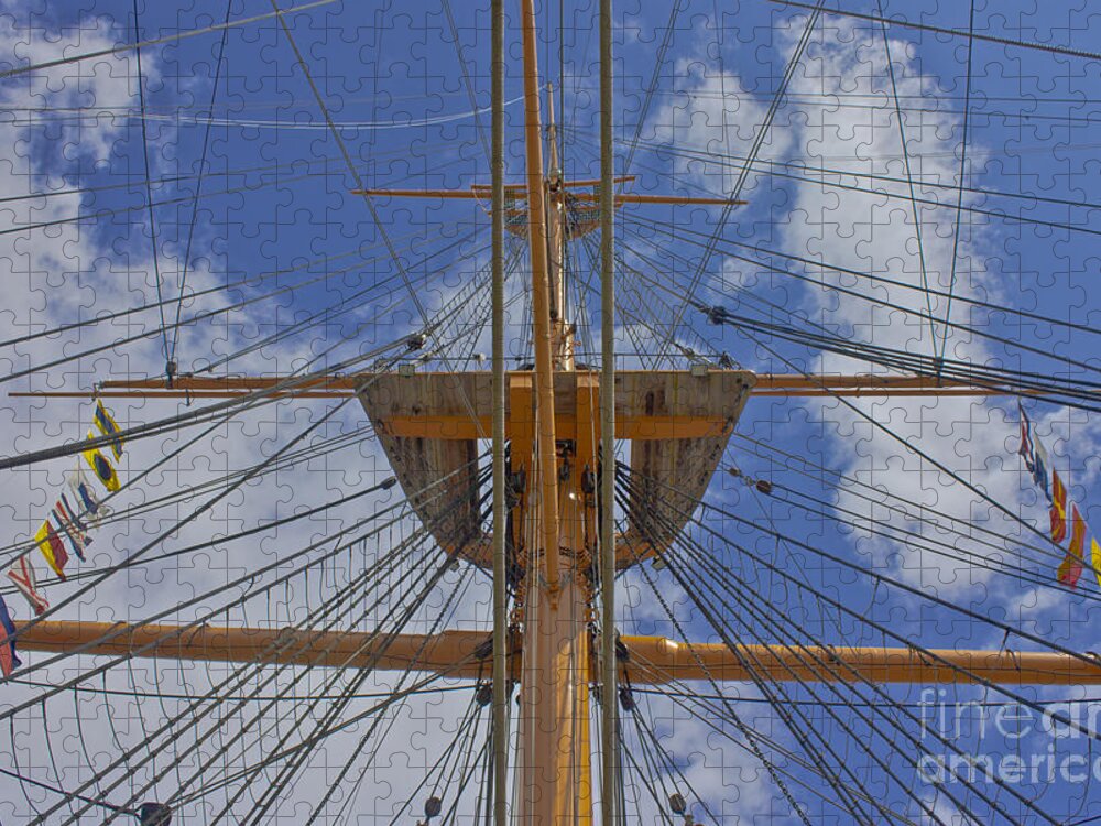 Hms Warrior Jigsaw Puzzle featuring the photograph Rigging by Terri Waters