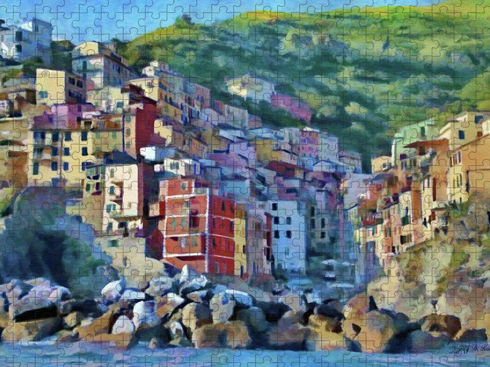 Europe Jigsaw Puzzle featuring the painting Riomaggiore by Jeffrey Kolker
