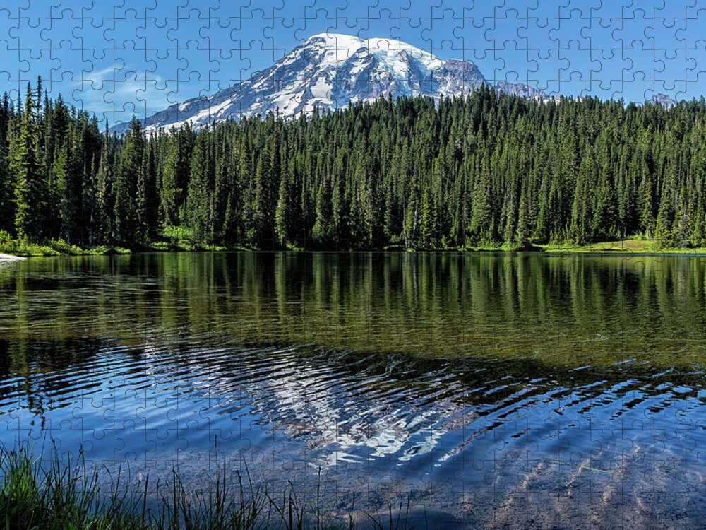 Mount Rainier Jigsaw Puzzle featuring the photograph Ripples and Reflection, Mt Rainier by Belinda Greb