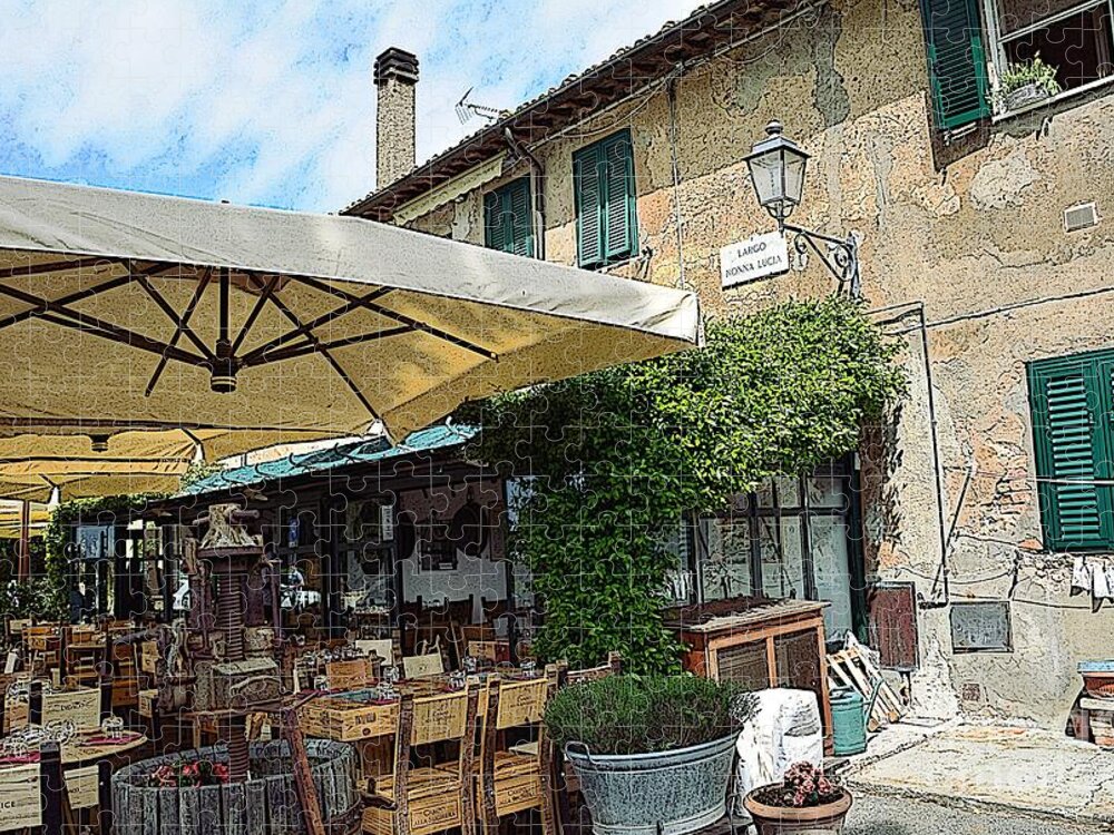 Tuscany Jigsaw Puzzle featuring the photograph Ristorante in Toscana by Ramona Matei