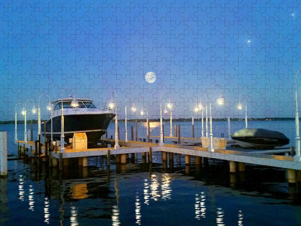 Boat Jigsaw Puzzle featuring the photograph River Boat Dock by Michael Rucker