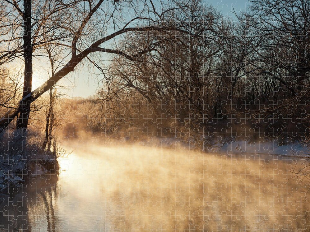 Cuyahoga Jigsaw Puzzle featuring the photograph River Fog by David Watkins