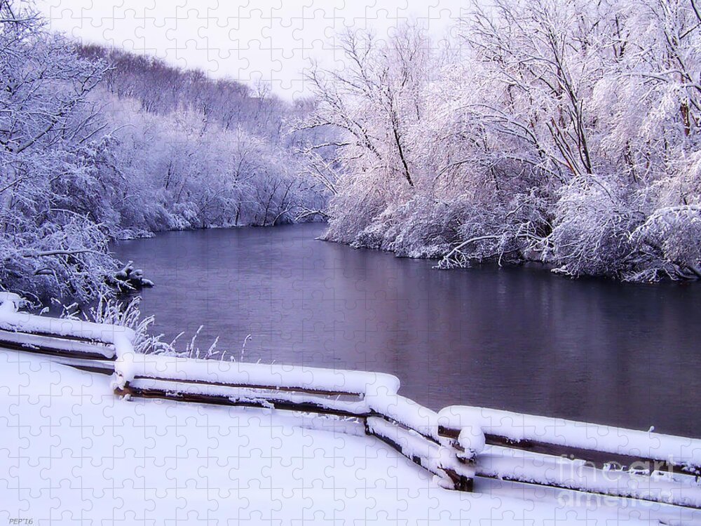 River Jigsaw Puzzle featuring the photograph River In Winter by Phil Perkins