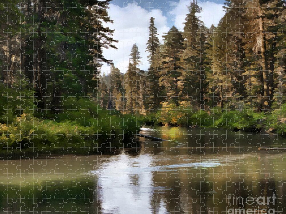 Millers Creek Jigsaw Puzzle featuring the painting Millers Creek Painterly #2 by Peter Piatt