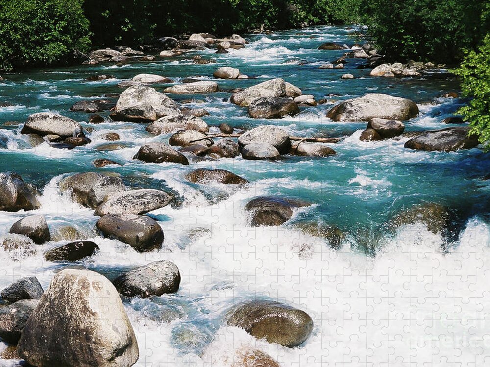 River Jigsaw Puzzle featuring the photograph River Rapids Little Susitna Alaska by Kimberly Blom-Roemer