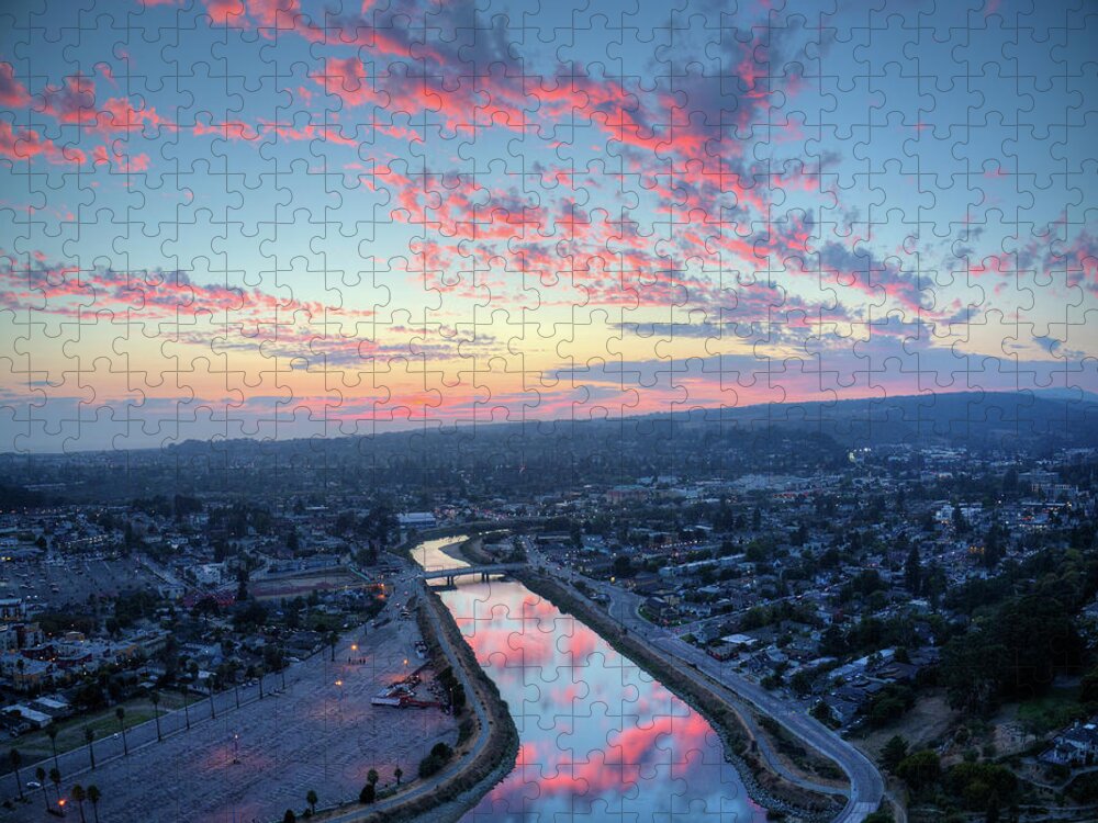 Above Jigsaw Puzzle featuring the photograph River Reflection by David Levy