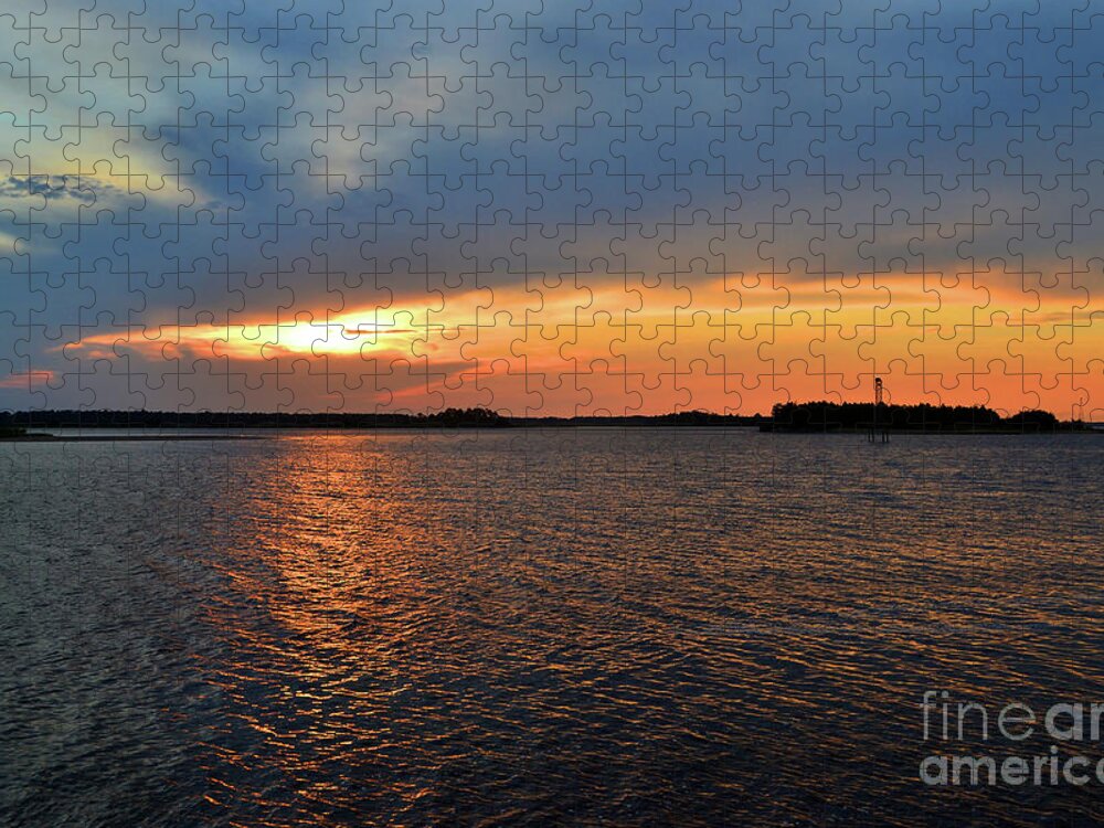 River Road Park Jigsaw Puzzle featuring the photograph River Road Park Sunset by Amy Lucid