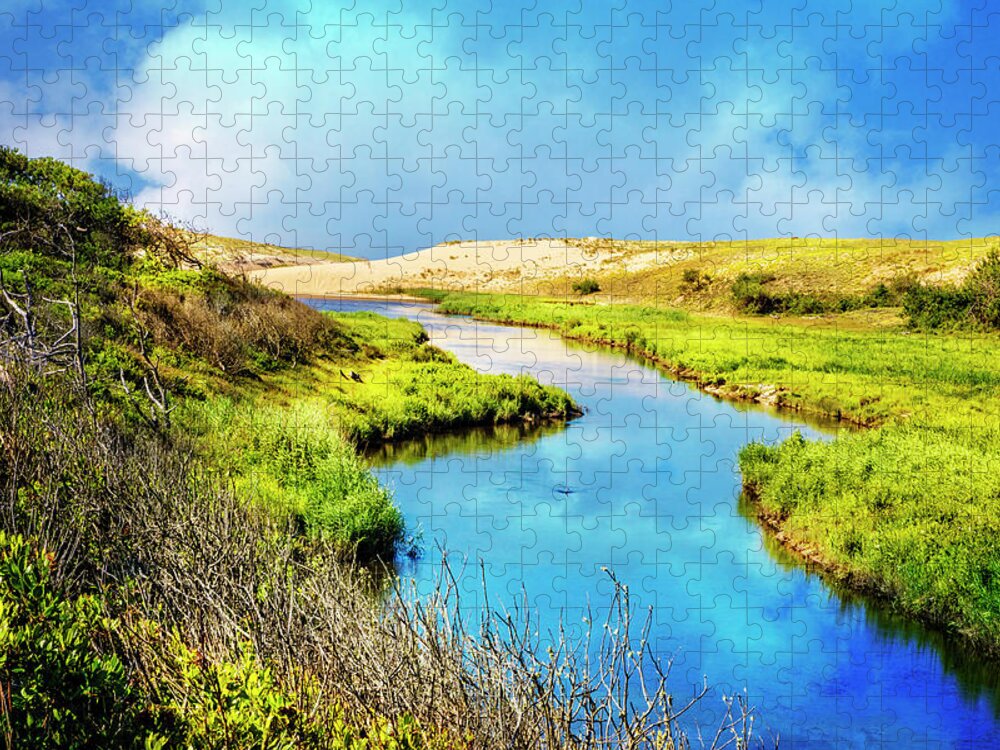 Clouds Jigsaw Puzzle featuring the photograph River to the Sea by Debra and Dave Vanderlaan