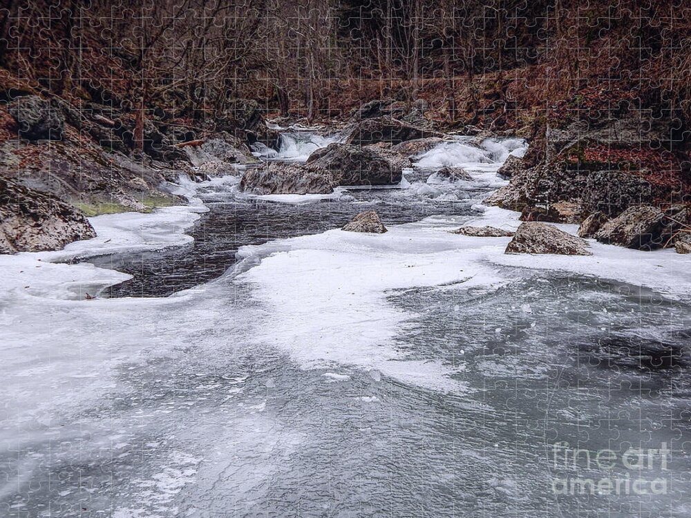 Photography Jigsaw Puzzle featuring the photograph River With Ice by Phil Perkins
