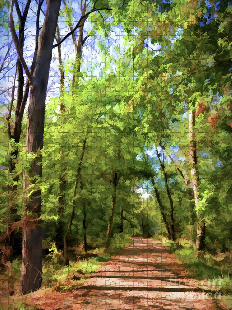 Riverway Trail Jigsaw Puzzle featuring the photograph Riverway Trail - Bisset Park - Radford Virginia by Kerri Farley