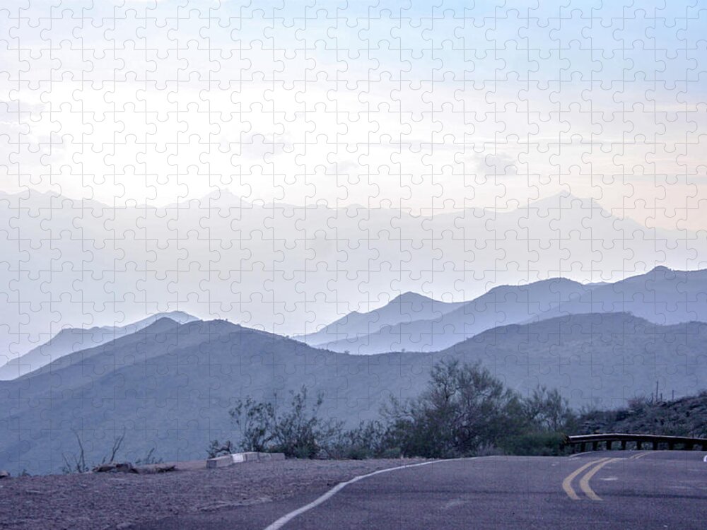 Mountain Jigsaw Puzzle featuring the digital art Road to Nowhere by Darrell Foster