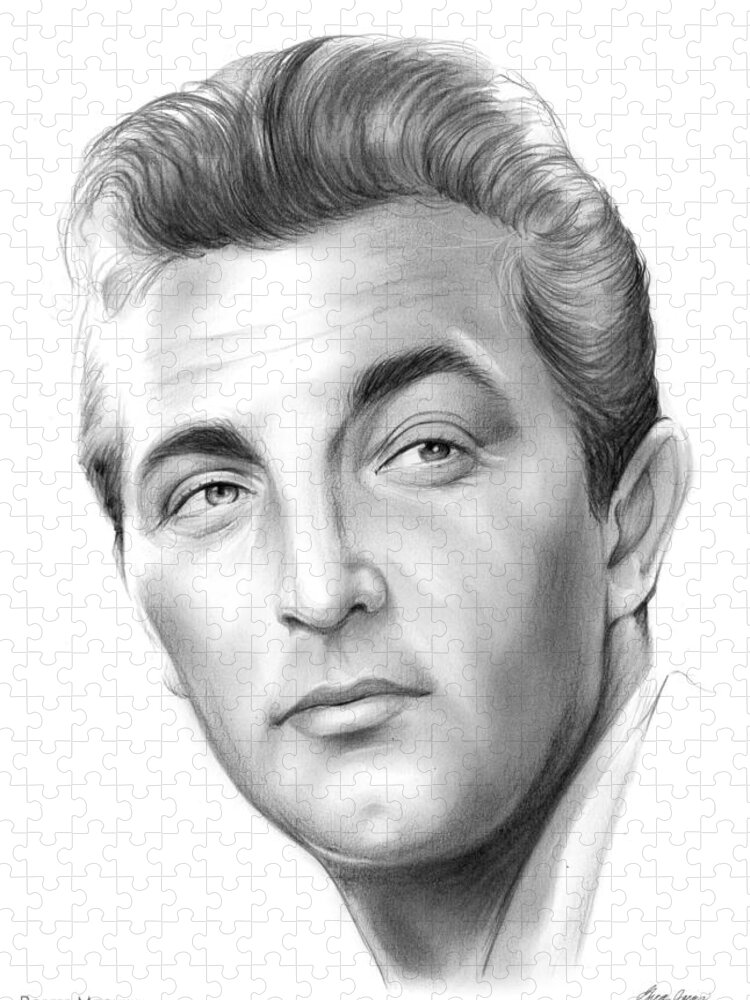 Celebrities Jigsaw Puzzle featuring the drawing Robert Mitchum by Greg Joens