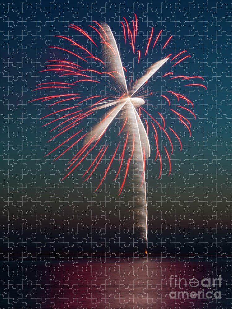 Fireworks Jigsaw Puzzle featuring the Rocket's Red Glare by Michael Dawson