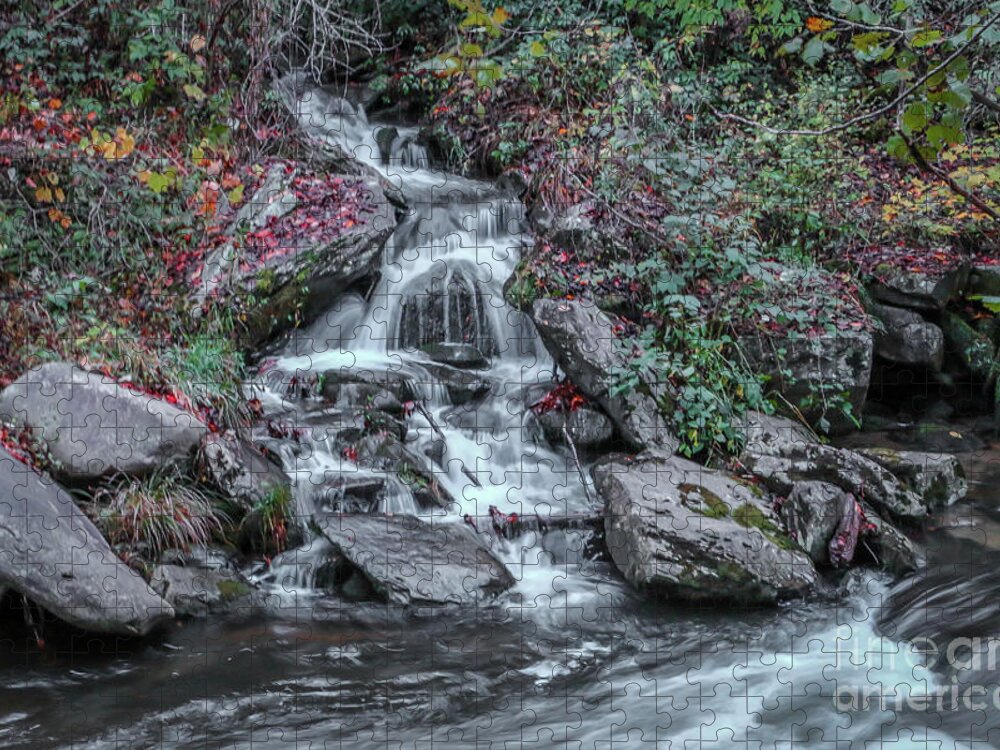 Waterfall Jigsaw Puzzle featuring the photograph Rocky Falls by Tom Claud