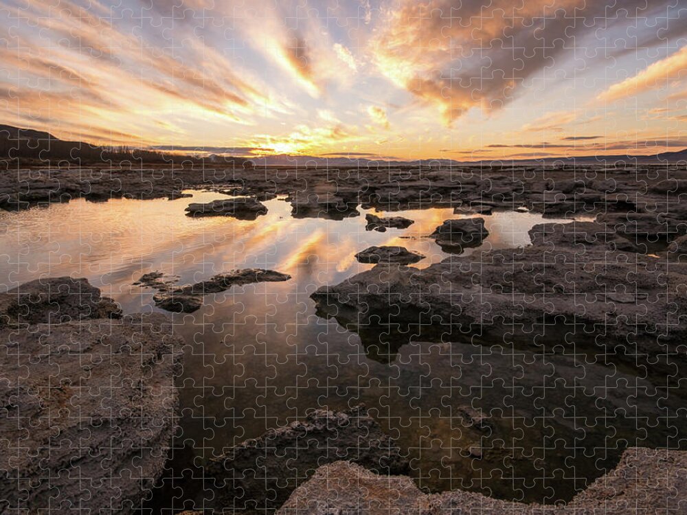 Utah Lake Jigsaw Puzzle featuring the photograph Rocky Shores of Utah Lake by Wesley Aston