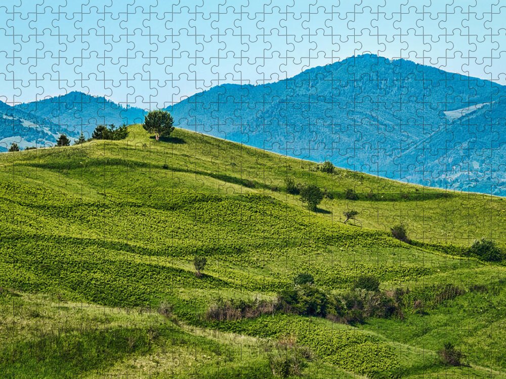Romania Jigsaw Puzzle featuring the photograph Rolling Hills - Romania by Stuart Litoff