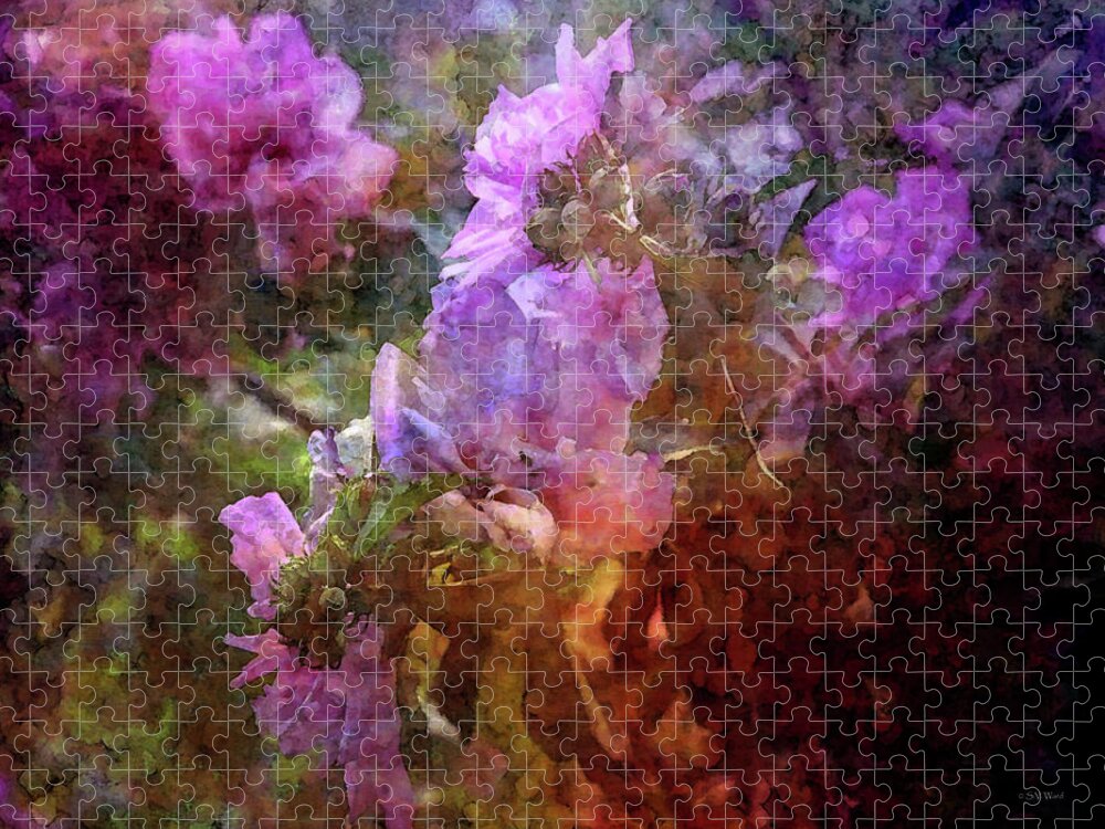 Impressionist Jigsaw Puzzle featuring the photograph Rose of Sharon Impression 3474 IDP_2 by Steven Ward