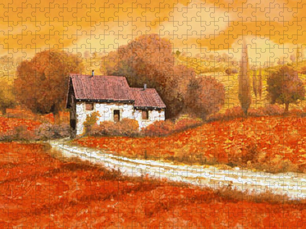 Tuscany Jigsaw Puzzle featuring the painting I papaveri rossi by Guido Borelli