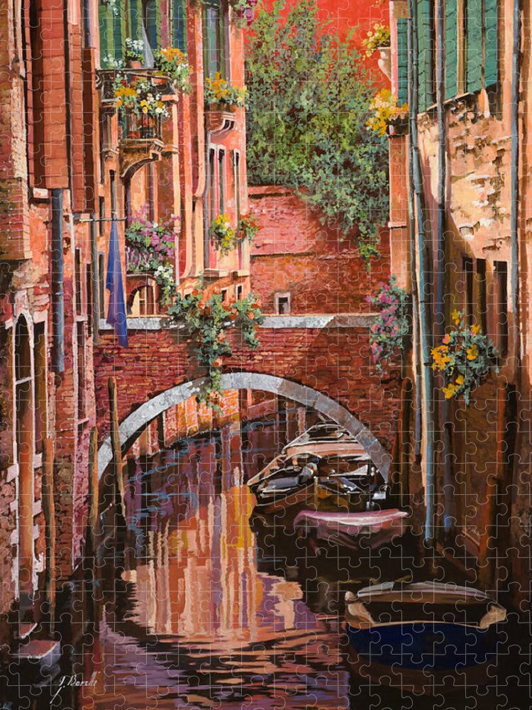 Venice Jigsaw Puzzle featuring the painting Un Gran Rosso Veneziano by Guido Borelli