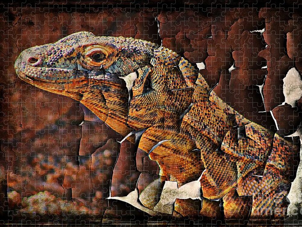 Komodo Jigsaw Puzzle featuring the photograph Rough Stuff by Clare Bevan