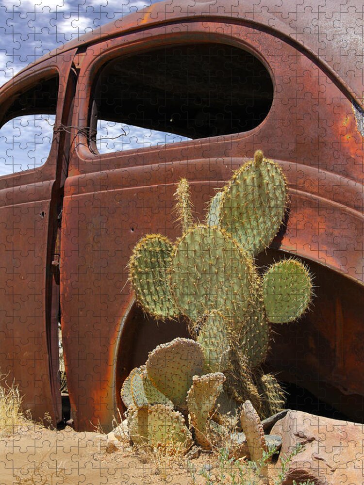Southwest Jigsaw Puzzle featuring the photograph Route 66 Cactus by Mike McGlothlen