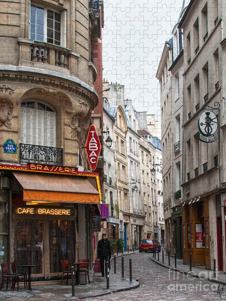 Rue Dante Paris Jigsaw Puzzle featuring the photograph Rue Dante Paris by Victoria Harrington