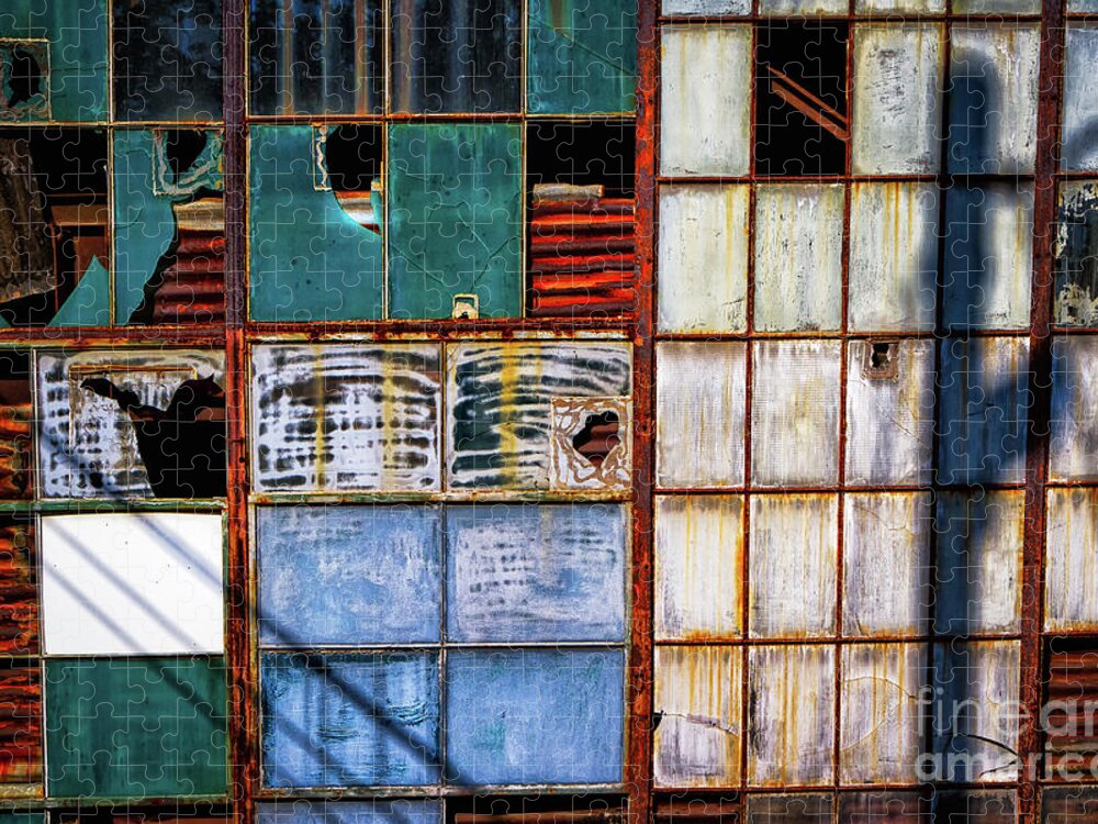 Delapidated Warehouse Jigsaw Puzzle featuring the photograph Rusted Broken and Worn by Doug Sturgess