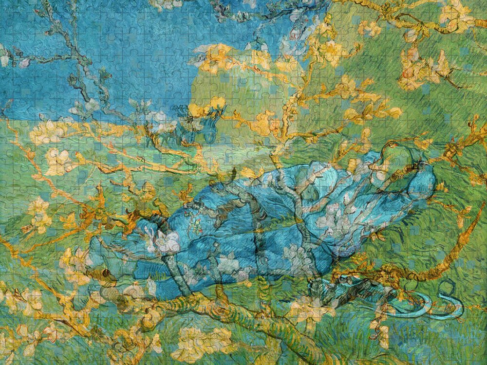 Abstract In The Living Room Jigsaw Puzzle featuring the digital art Rustic 6 van Gogh by David Bridburg