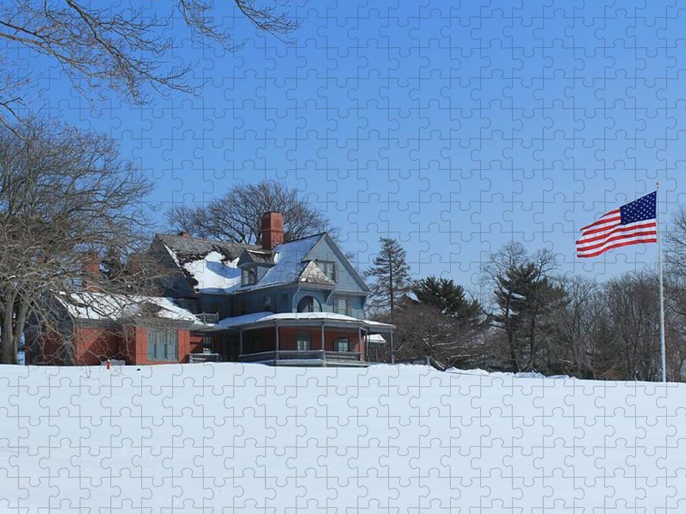 Karen Silvestri Jigsaw Puzzle featuring the photograph Sagamore Hill in Winter by Karen Silvestri