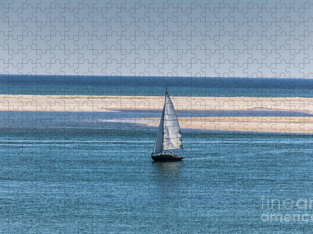 Bar Jigsaw Puzzle featuring the photograph Sailboat in Chatham Harbor by Thomas Marchessault