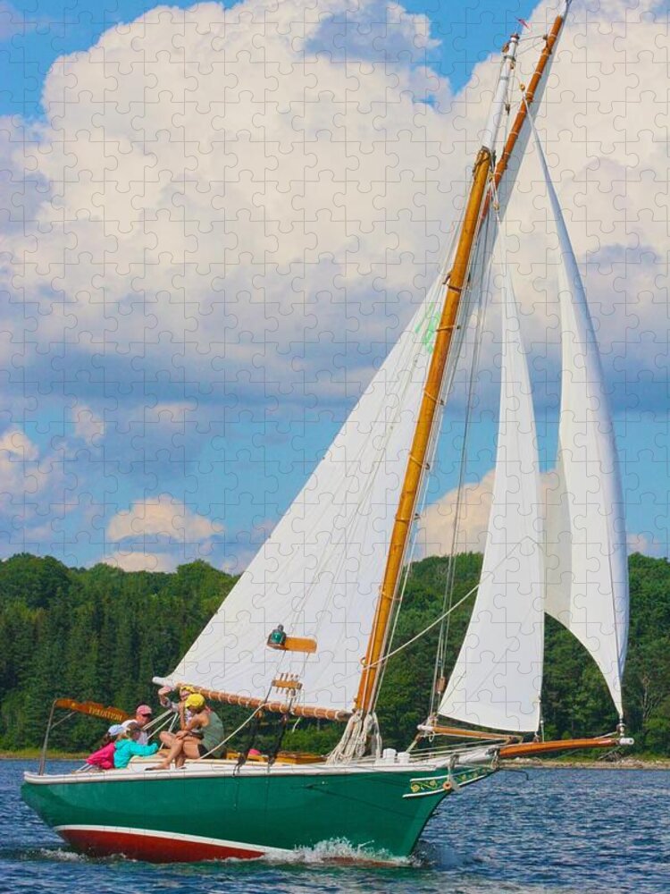  Jigsaw Puzzle featuring the photograph Sailboat Like in the Time of Wonder Book by Polly Castor