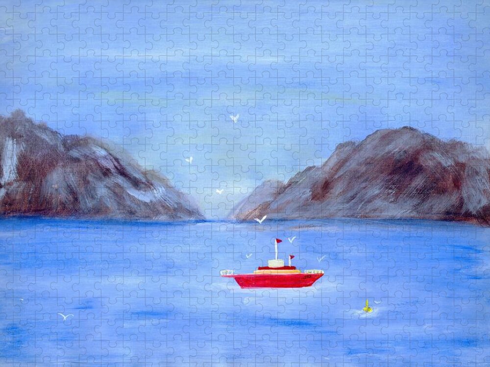 Sailing Jigsaw Puzzle featuring the painting Sailing Away by Susan Turner Soulis
