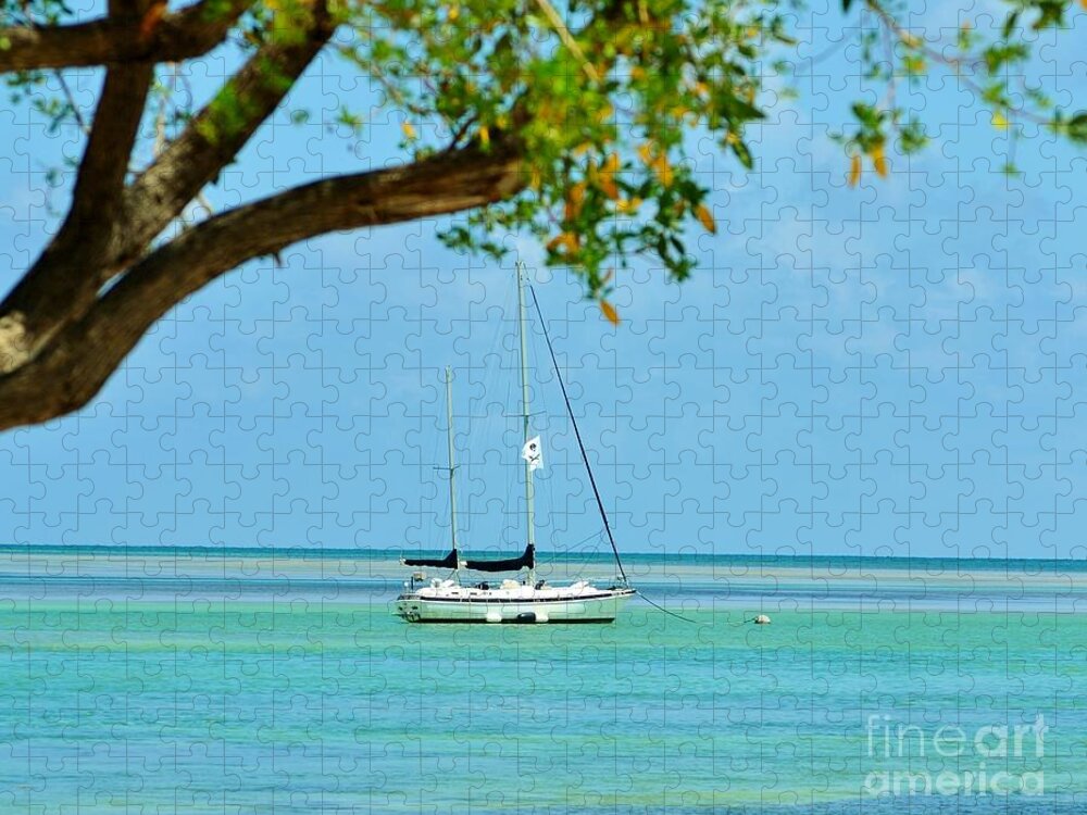 Sailboats Jigsaw Puzzle featuring the photograph Sailing away to Key Largo by Rene Triay FineArt Photos
