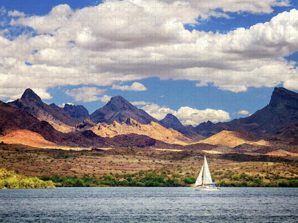Sailing Jigsaw Puzzle featuring the photograph Sailing In Havasu by James Eddy