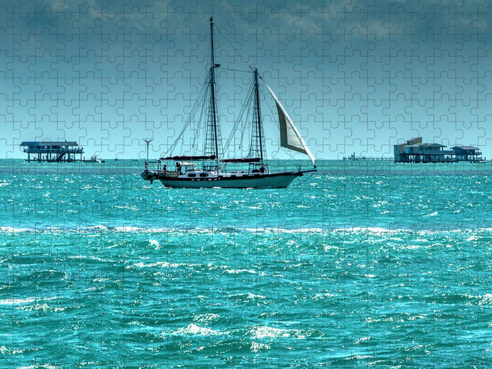 Key Biscane Jigsaw Puzzle featuring the photograph Sailing by Wolfgang Stocker