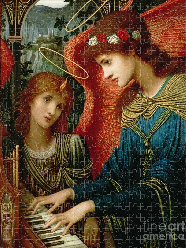 St Cecilia Jigsaw Puzzle featuring the painting Saint Cecilia by John Melhuish Strudwick