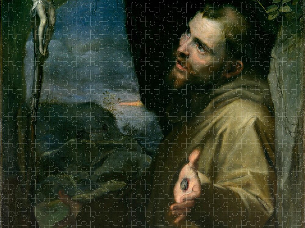 Federico Barocci Jigsaw Puzzle featuring the painting Saint Francis by Federico Barocci
