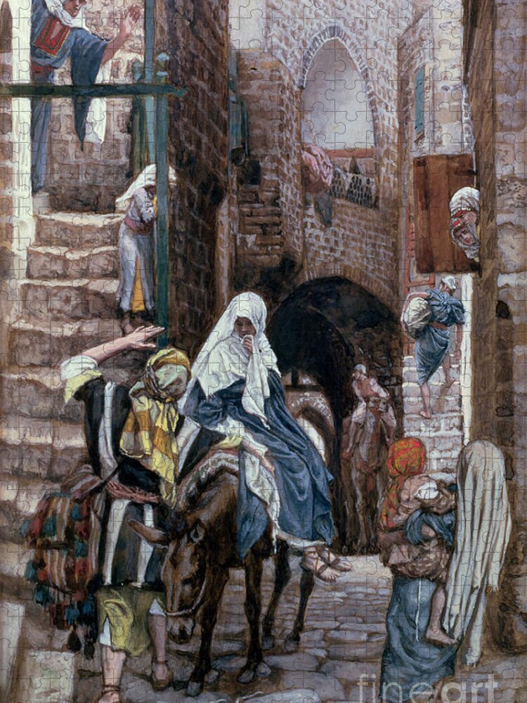 Joseph Jigsaw Puzzle featuring the painting Saint Joseph Seeks Lodging in Bethlehem by Tissot