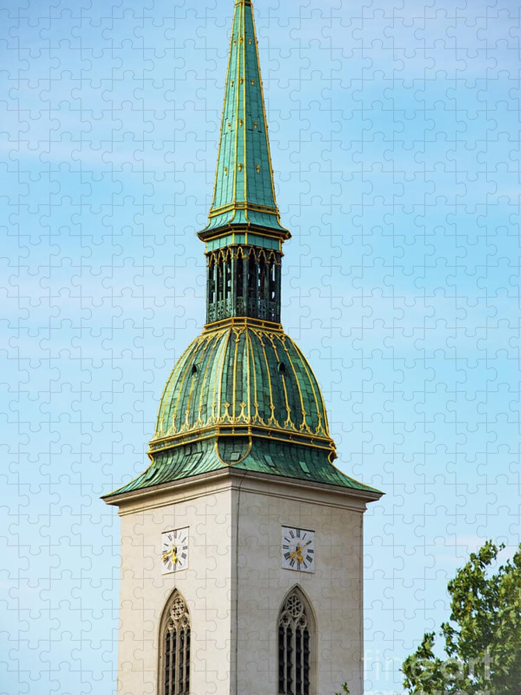 Bratislava Jigsaw Puzzle featuring the photograph Saint Martin Cathedral Clock Tower by Bob Phillips