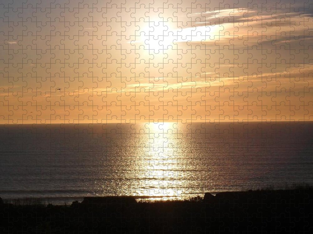 Sun Jigsaw Puzzle featuring the photograph San Diego Sunset by Maria Aduke Alabi