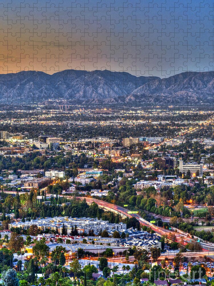 Universal City Jigsaw Puzzle featuring the photograph San Fernando Valley Vertical by David Zanzinger