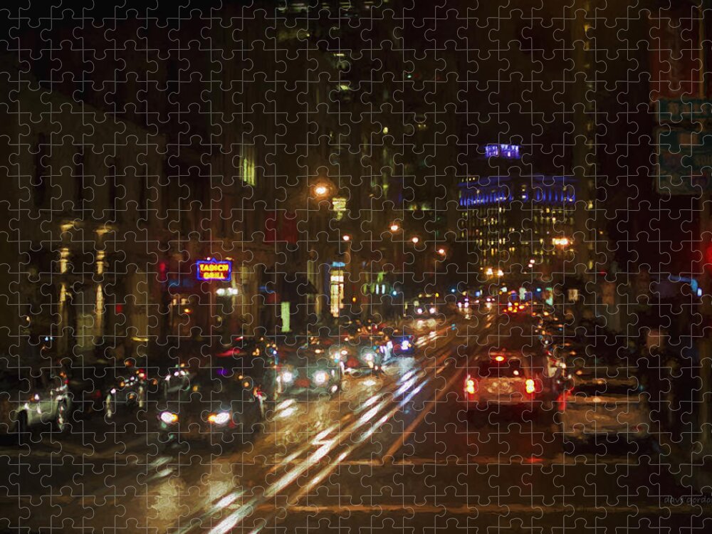San Francisco Jigsaw Puzzle featuring the photograph San Francisco Night I - Painterly by David Gordon