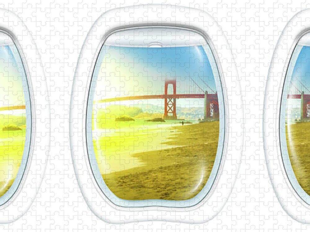 San Francisco Jigsaw Puzzle featuring the photograph San Francisco Porthole windows by Benny Marty