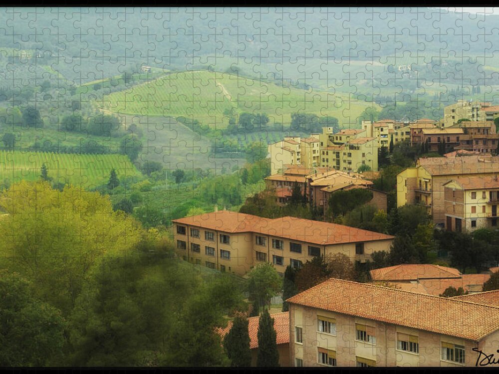 Tuscany Jigsaw Puzzle featuring the photograph San Gimignano Vista by Peggy Dietz