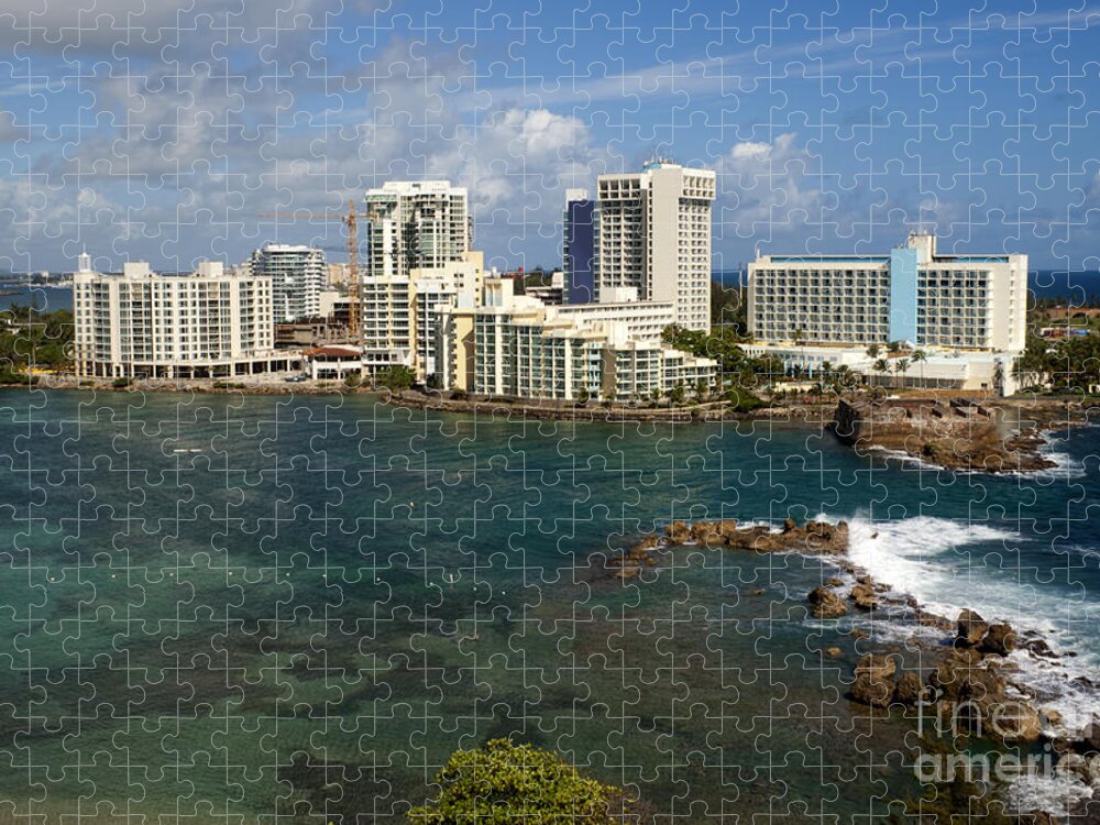 Aeriel View Jigsaw Puzzle featuring the photograph San Juan in Puerto Rico by Anthony Totah