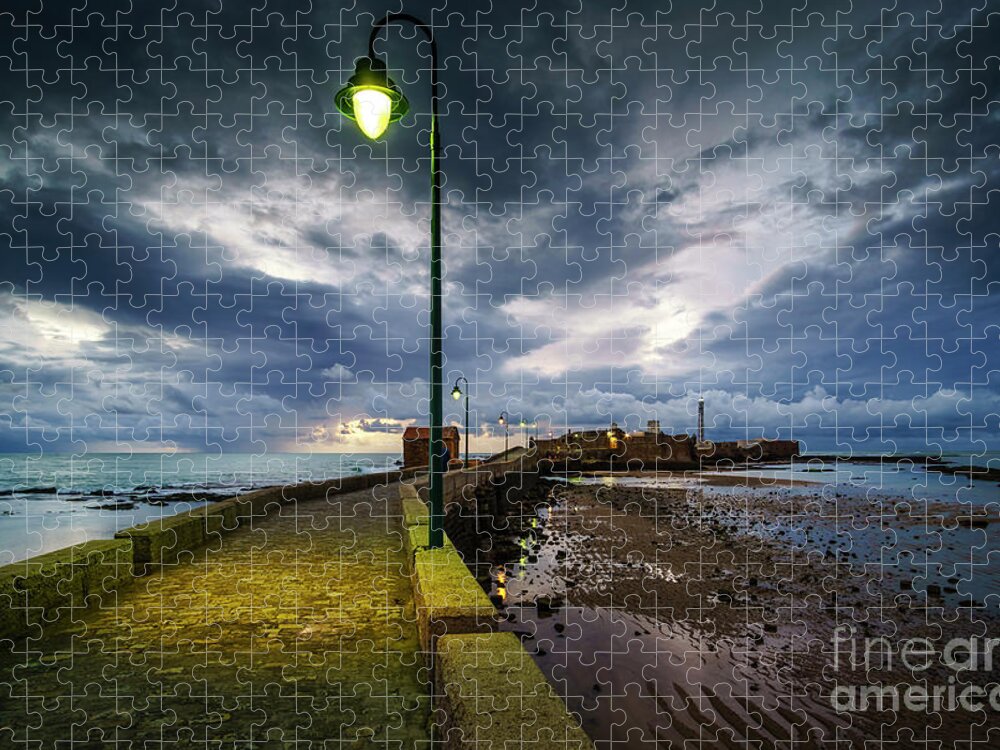 Andalucia Jigsaw Puzzle featuring the photograph San Sebastian Castle Cadiz Spain by Pablo Avanzini