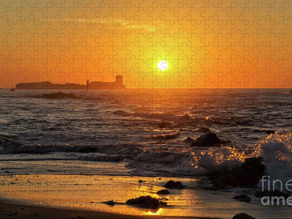 Sancti Petri Jigsaw Puzzle featuring the photograph Sancti Petri Castle at Sunset San Fernando Cadiz Spain by Pablo Avanzini