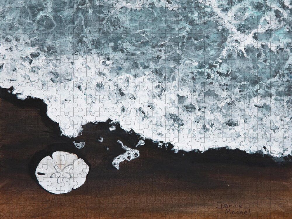 Darice Machel Mcguire Jigsaw Puzzle featuring the painting Sand Dollar by Darice Machel McGuire