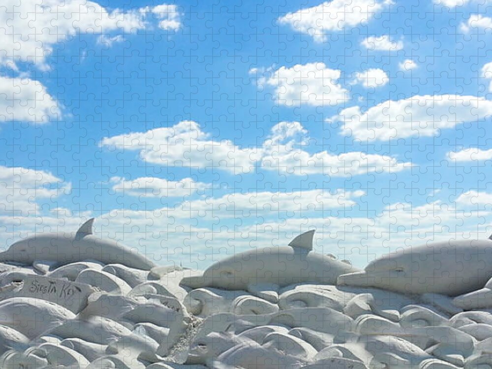 susan Molnar Jigsaw Puzzle featuring the photograph Sand Dolphins at Siesta Key Beach by Susan Molnar